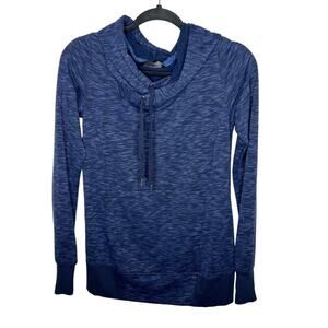 STOIC / blue space dye cowl neck pullover hoodie sweatshirt / XS